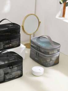 1個尼龍雙層網狀透明收納袋,附手把 - 彩色 - 查看 5