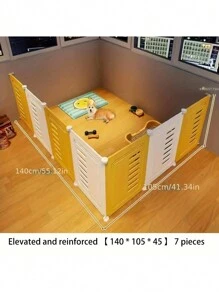 Pet Fence - Indoor Dog Enclosure, Barrier, Divider And Playpen For Small Dogs, With Lockable Gate - Yellow - View 8