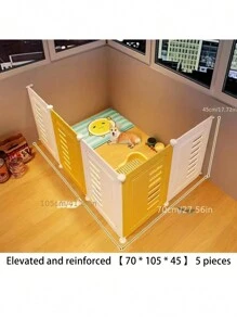 Pet Fence - Indoor Dog Enclosure, Barrier, Divider And Playpen For Small Dogs, With Lockable Gate - Yellow - View 4