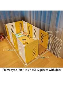 Pet Fence - Indoor Dog Enclosure, Barrier, Divider And Playpen For Small Dogs, With Lockable Gate - Yellow - View 5