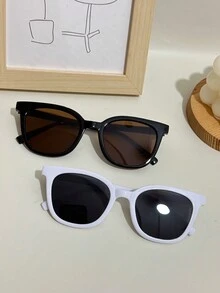 方形男女通用电脑镜框时尚眼镜，适合日常使用、驾驶、海滩或作为装饰 - 彩色 - 查看 34