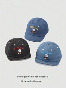 有邊的嬰兒牛仔帽,適用於男女寶寶,迷你棒球風格兒童陽光帽,大小為42-48cm,3-24個月適用。 - 淺藍色 - 查看 1