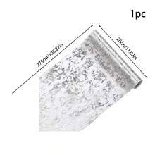1入組11*108英寸/11*197英寸金色閃閃發光的雲紋桌跑，適用於生日派對、情人節派對、婚禮和新年裝飾 - 銀色 - 查看 2