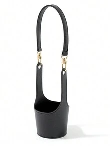 便攜式皮革杯套,黑色皮革手提不銹鋼杯蓋,適用於奶茶杯 - 黑色 - 查看 8