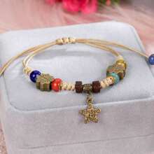 1 Peça Pulseira De Estrela De Cerâmica Feita À Mão Com Contas Trançadas Para Mulheres, Acessório De Férias