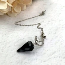 1pc Natural Crystal Chakra Hexagonal Pyramid Pendulum With Sun Pendant; Healing Crystal; Fashionable For Daily Meditation, Yoga Usage; Preferred Choice As A Gift For Female Friends - Multicolor - View 2