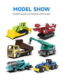 6入組孩子們的合金建設車輛模型（abs材質）,部分金屬材料,教育玩具,增強認知,適合男孩在節日或生日時的禮物,適合女孩在新年或春節時的禮物 - 新型風格-6個 - 查看 7