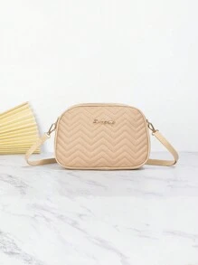 新款時尚女性鑽石圖案肩背包,多層設計適用於攝影和日常使用 - 卡其色 - 查看 2