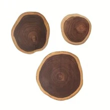 1pc, Round Cutting Board, Wooden Chopping Board, Exquisite Non-Splicing Acacia Wood Cheese Board, Reversible Round Charcuterie Board, Dessert Plate, Steak Tray, Kitchen Accessories - Brown - View 6