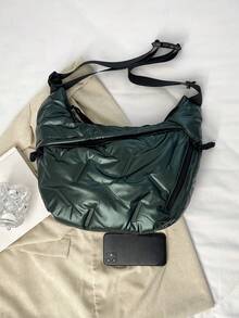 新款女士包包大容量折叠包轻便单肩斜挎包大容量手提包 - 綠色 - 查看 9