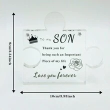 1pc Acrylic Decorative Gift For Festival, Thanksgiving Gift, Desktop Ornament For Son - Multicolor - View 2