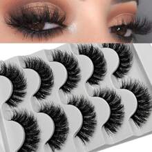 5 Pairs Fluffy False Eyelashes 8D Eye Lashes Natural Long Fake Eyelashes  Dramatic Full Messy Volume Fake Lashes - Fluffy Lashes - View 1