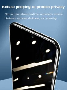 1入組防靜電和防窺視膜,適用於三星手機 - 黑色 - 查看 10
