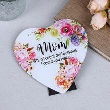 1pc 'Mom, When I Count My Blessings, I Count You Twice' Decorative Hanging Pendant, Crystal Glass Material, Can Be Placed On Desk Or Hung On Wall, Transparent And Concise, A Perfect Gift For Mom - Heart Shape (transparent) - View 8