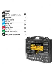 Juego de 81 herramientas 1/4" para mecánico, Pretul JUDA-81P - Plateado - Ver 4
