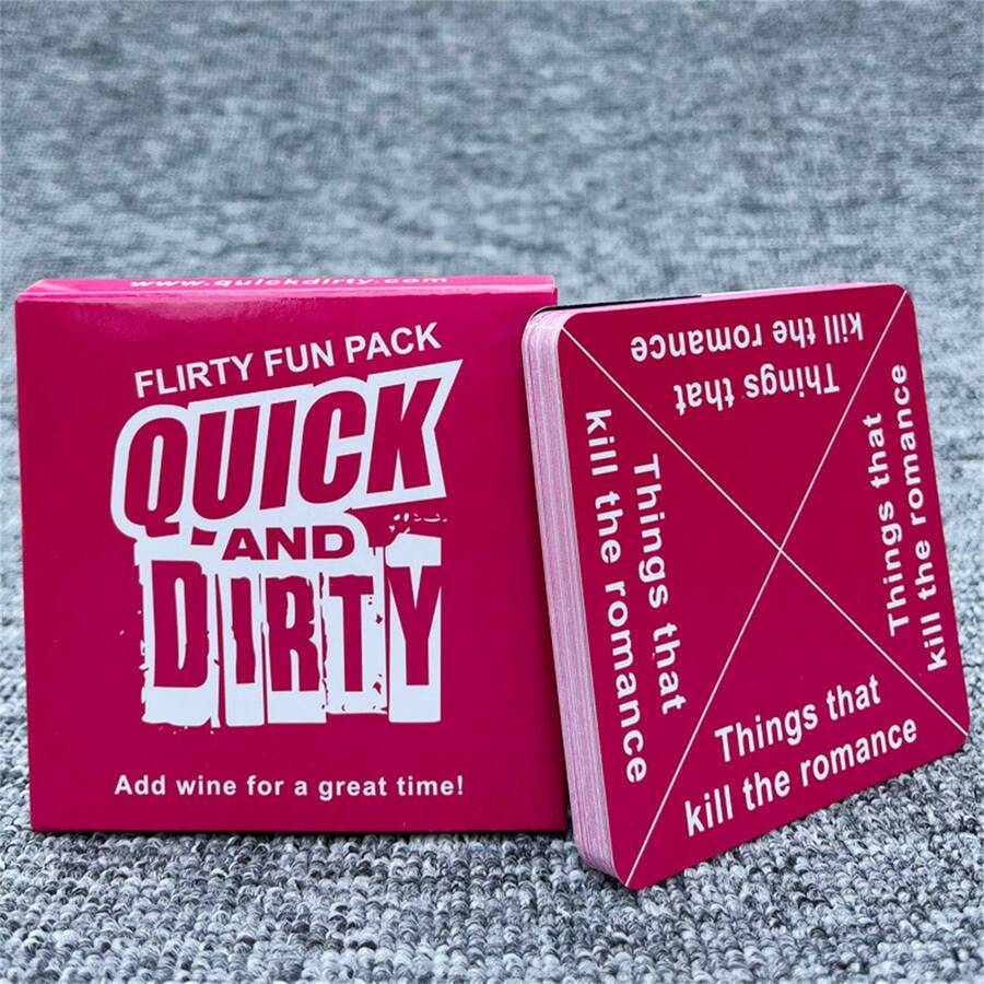 1張“快速又髒”的家庭聚會遊戲卡牌,有趣的卡牌遊戲,派對桌遊,假日卡牌遊戲 - 玫紅色 - 查看 1