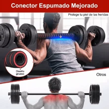 Dumbbells Weights And Straight Bar Exercise Kit Adjustable 15kg - Đỏ - Xem 5