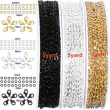 30-115 Feet Chain Coil Kit, 3-7 Colors Jewelry Making Chain Set, Metal Chains With Open Jump Rings And Lobster Clasps For DIY Necklace/Bracelet/Anklet Making,Each Link 2mm In Length And 1.7mm In Width (Options Available: 1 Set Of 7 Colors, 1 Set Of 6 Colors, 1 Set Of 4 Colors, 1 Set Of 3 Colors) (Note: Slight Color Difference May Exist Due To Different Manufacturing Batches) - Multicolor - View 18