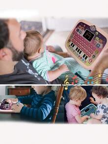 Children's Tablet/Learning Pad With Led Screen For Teaching Alphabet, Numbers, Words, Music, Math, Early Development Interactive Electronic Education Toy, Birthday Gift For Boys And Girls (Battery Not Included) - Pink - View 5