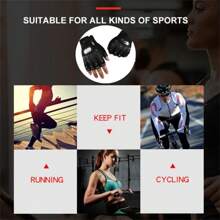 2024 New Year Gift/Lovers Style/Valentine's Day Gift Half Finger Gloves For Cycling Fitness Riding Motorcycle-1pair - Blue - View 4