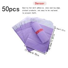 50 chiếc Túi đóng gói quà tặng màu tím Túi đóng gói nhanh, Túi đóng gói nhanh, Túi tự dính nhanh, Túi đóng gói chống thấm nước, Giáng sinh - Màu tím - Xem 2