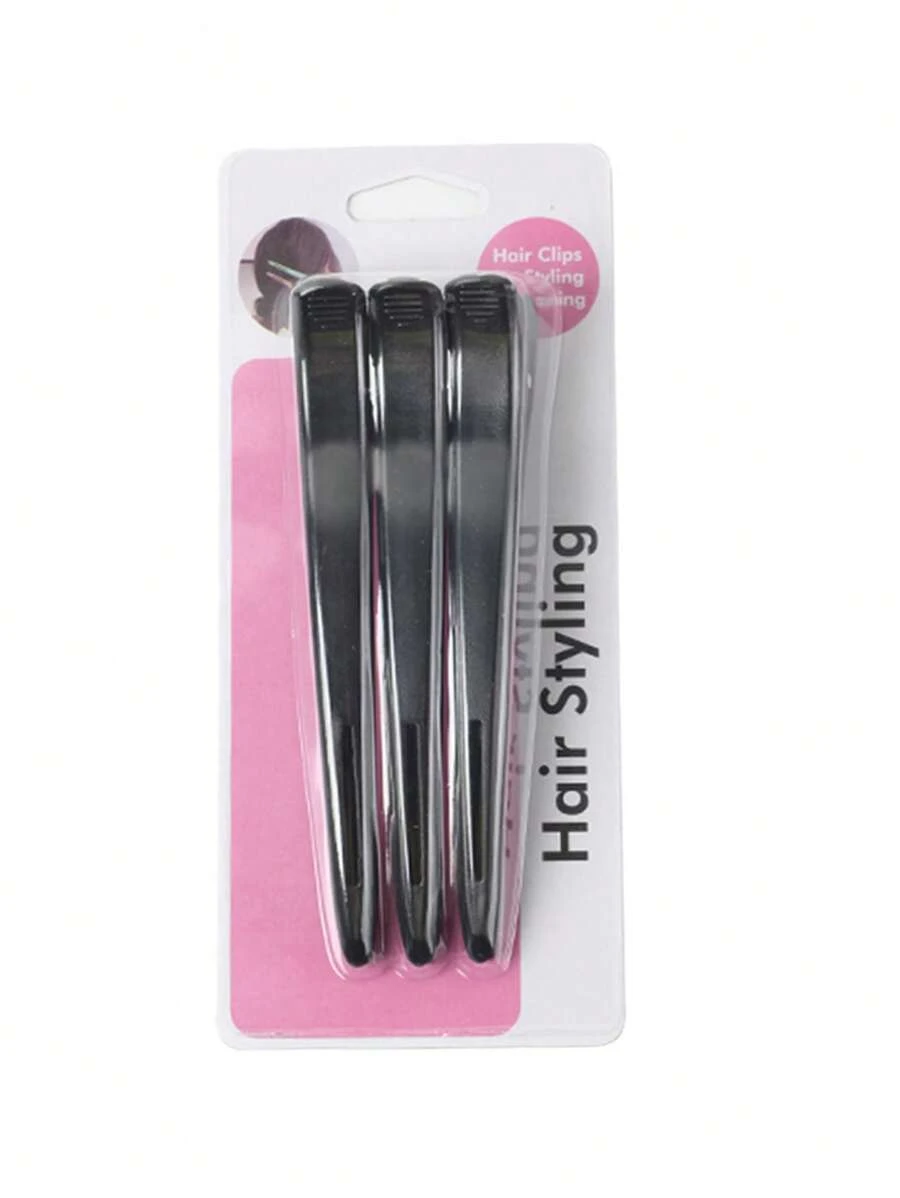 3pcs Của phụ nữ Thiết kế Kiểu tóc Clip Đối với , Nhuộm , Cắt & Định vị , Tiệm làm tóc Công cụ tạo kiểu - màu đen - Xem 1