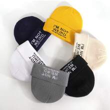 1pc Men's I'M Not Letter Embroidery Beanie Knit Hat, Warm Casual Outdoor Sport Skull Cap, Autumn/Winter - Multicolor - View 1