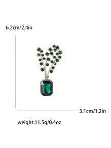 1pc Fashionable Rhinestone Flower Pot Shaped Brooch Suitable For Women's Daily Wear - Flower - View 6