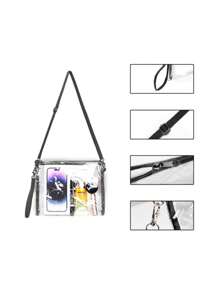 Spot Transparent Pvc Crossbody Bag Waterproof Cosmetic Bag Toiletries Storage Portable Hand-Held Storage Bag - Grey - View 4