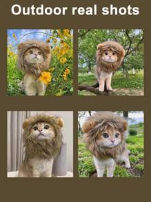 可調式貼鉤貓狗帽，冬季保暖 - 棕色 - 查看 2