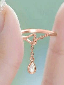 1 件時尚方晶鋯石女式戒指結婚訂婚週年紀念派對戒指首飾情人節禮物 - 1# - 查看 9