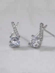 1對清新簡約的十字形四爪設計男式耳環 - 耳環 - 查看 5