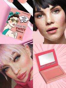 Misslyn 3入組完美修飾彩妝套裝,腮紅,高光,修容全尺寸套裝,提亮高光,時尚古銅色,自然紅潤與鏡子,顏料豐富,絲滑配方,自然光澤,色素柔軟的粉質質地,輕盈,光滑,易於混合（love Peach+mermaid 1 + Aloha All Day） - Prefect Contour Makeup kit - 查看 4