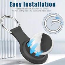 Full Coverage Tracker Protective Case Compatible With Apple Airtags - Black - View 2