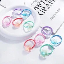 10pcs Multi-Color Crystal Star Hair Accessories, Elastic Hair Ties, Hair Scrunchies, Hair Decorations For Girls, Everyday Use - Multicolor - View 1