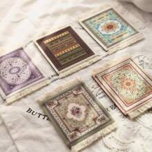 1/4/6pcs Bohemian Style Non-Slip Coasters, Retro Style Insulated Placemats, Photo Props