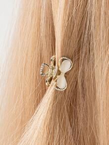 1 件青銅色萊茵蝴蝶結金屬髮夾適合女士高髻、側髮或瀏海 - 槍黑色 - 查看 5