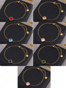 Pc-K9046 简约酷炫锁形项链，女士适用，采用316L不锈钢、18K金和K9圆形钻石制成。非常适合生日礼物、商务礼品、派对出席者等。 - 7#18K金K9料白色鑽項鍊 - 查看 4