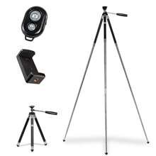 Kodak PhotoGear 42" Tripod, 8-Section Aluminum Stainless Steel Tripod W/Bluetooth Remote, Telescoping Leg-Lock Height Adjustment, 360° Ball Head, Rubber Feet, Smartphone Adapter E-Guide & Carry Case