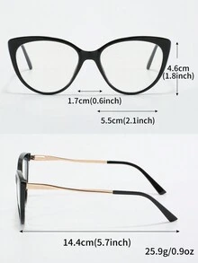 1 chiếc kính mát toàn khung Cat-Eye Tr & Half Metal kết hợp lò xo bản lề thủ công màu kẹo chống kính có khả năng theo toa, thời trang và đa năng dành cho phụ nữ - Trong sáng - Xem 7
