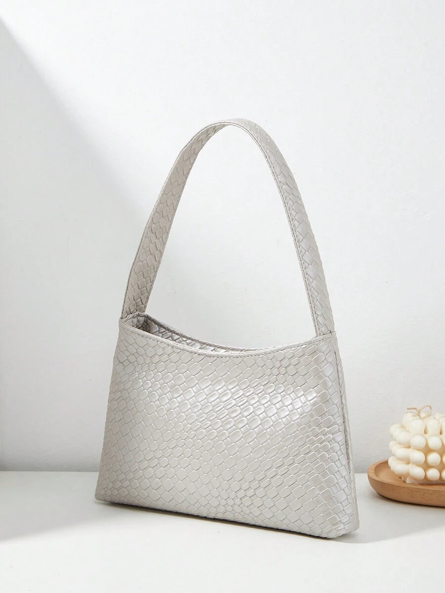 Women's Shoulder Bag/Armpit Bag - Silver - View 1