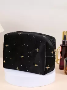 1个多功能化妆包，天鹅绒星形八角包，闪亮大容量化妆收纳包，便携式手提化妆包，化妆工具收纳包，旅行化妆包，高端女士包，日常化妆收纳包，化妆包，梳妆台，化妆包，收纳包，储物包，化妆品收纳包，化妆包，化妆品收纳包，洗漱包 - 藍色 - 查看 4