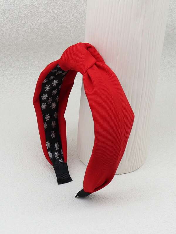 قطعة واحدة شريط رأس نسائي ذو حافة عريضة من القماش الأحمر، إكسسوارات، شريط شعر، شريط رأس