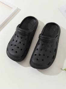 男士黑色時尚露趾鞋 - 黑色 - 查看 1