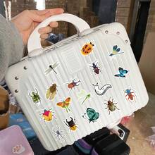 56 件卡通昆虫贴纸自然生物潮流材料贴花适用于玻璃杯、笔记本、手机壳、行李箱、冰箱、电脑、剪贴簿、DIY 工艺品、防水粘合贴纸 - 彩色 - 查看 7