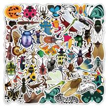 56 件卡通昆虫贴纸自然生物潮流材料贴花适用于玻璃杯、笔记本、手机壳、行李箱、冰箱、电脑、剪贴簿、DIY 工艺品、防水粘合贴纸 - 彩色 - 查看 1