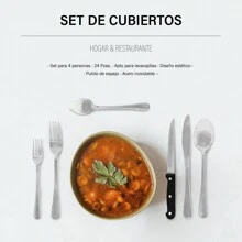 ANDROMEDA INC Set De Cubiertos Para Carne 24 Piezas Acero Inoxidable - Plateado - Ver 8