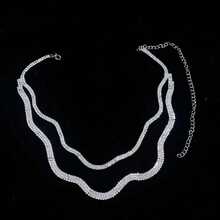 European And American Fashion Design Niche Cross-Border Jewelry, Fashionable Alloy & Rhinestone Inlaid Necklace, All-Match Quality Neck Chain - Gold - View 5