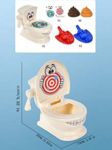 1個仿真馬桶便便射擊玩具,2人互動式桌面親子遊戲,顏色隨機 - 彩色 - 查看 8