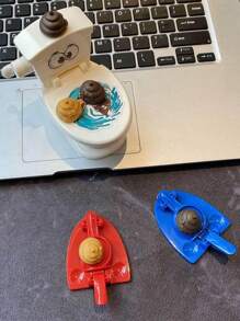 1個仿真馬桶便便射擊玩具,2人互動式桌面親子遊戲,顏色隨機 - 彩色 - 查看 3